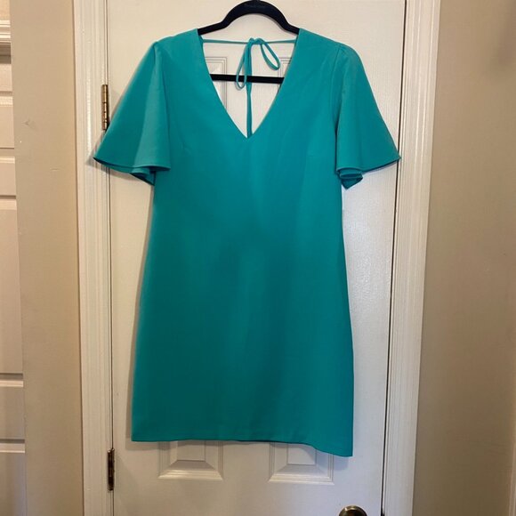 Charles Henry Teal Flutter Sleeve Shift Dress - Size XS - Picture 6 of 6